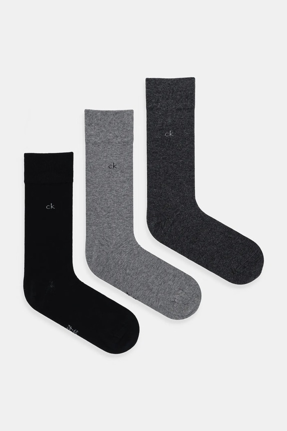 Calvin Klein skarpetki 3-pack skarpetki długie szary 701234208