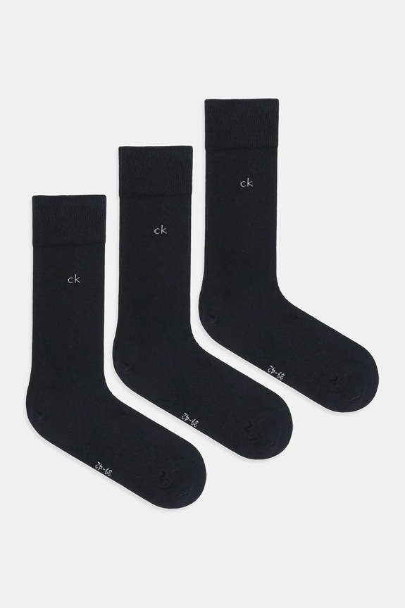 Ponožky Calvin Klein 3-pak dlhé ponožky čierna 701234208