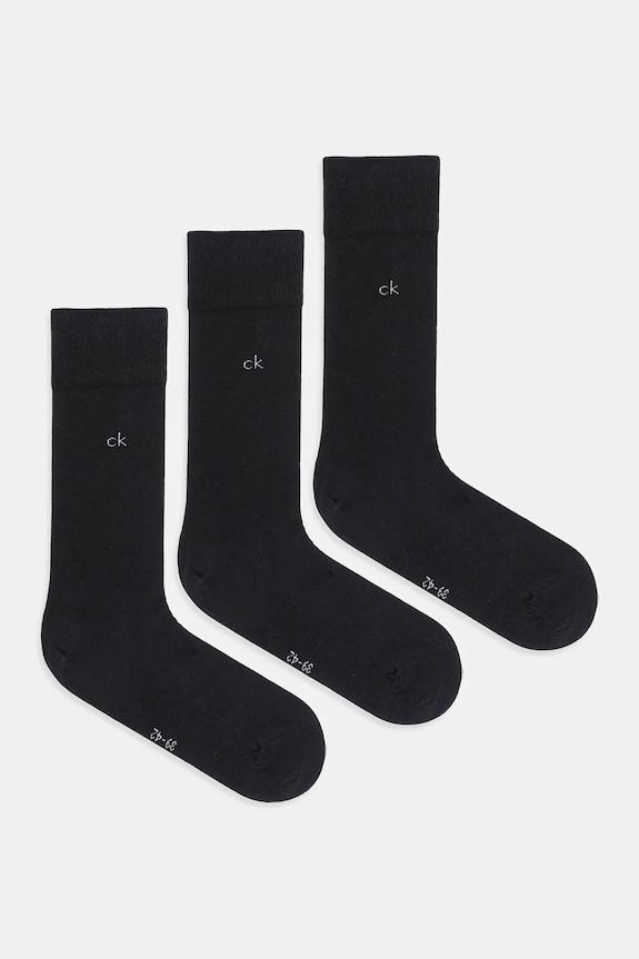 Ponožky Calvin Klein 3-pak dlhé ponožky čierna 701234208