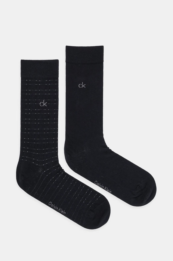 Κάλτσες Calvin Klein 2-pack λεπτό μοτίβο μαύρο 701235969