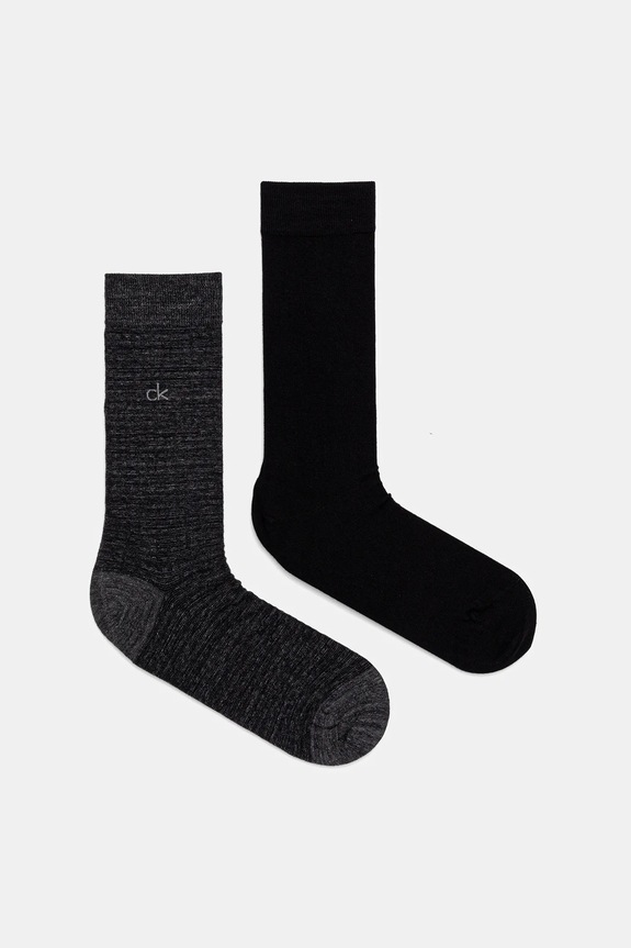Κάλτσες Calvin Klein 2-pack εμπριμέ μαύρο 701235971