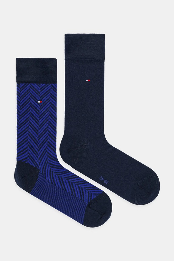 Κάλτσες Tommy Hilfiger 2-pack ρίγες σκούρο μπλε 701236309