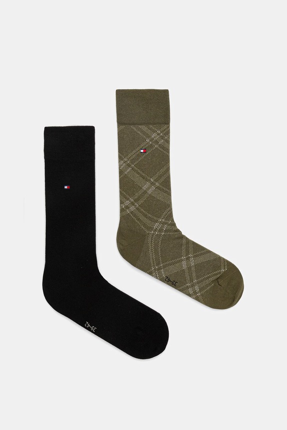 Tommy Hilfiger calzini pacco da 2 semplice verde 701236310