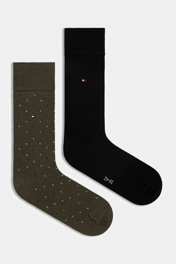 Čarape Tommy Hilfiger 2-pack visoke čarape zelena 701236311