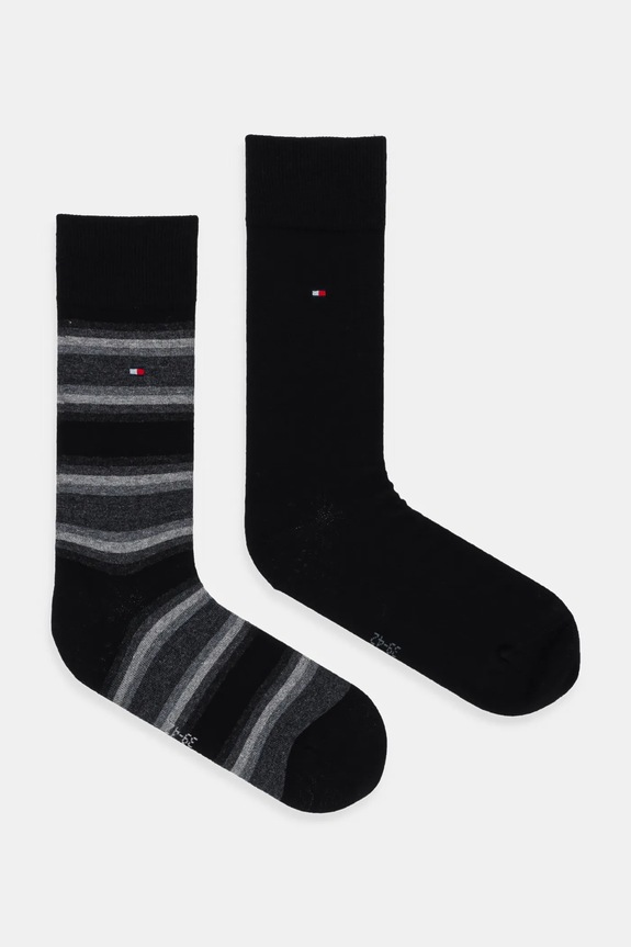Κάλτσες Tommy Hilfiger 2-pack εμπριμέ μαύρο 701236312