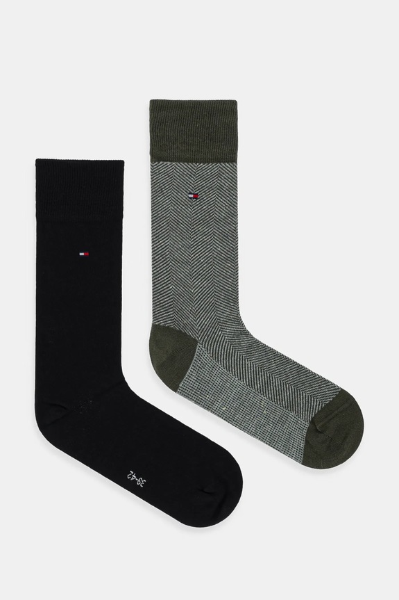 Κάλτσες Tommy Hilfiger 2-pack εμπριμέ πράσινο 701236313