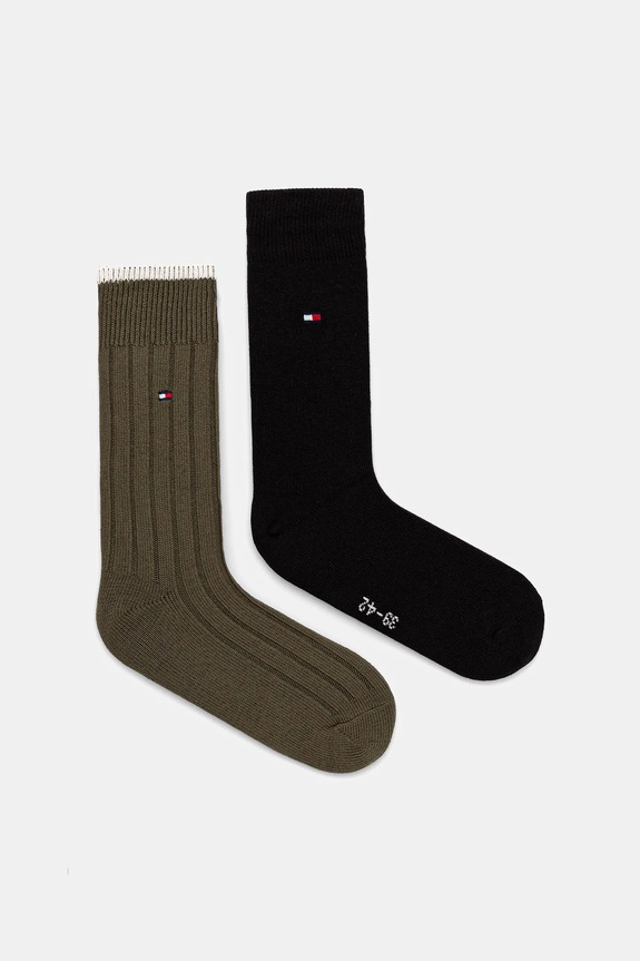 Κάλτσες Tommy Hilfiger 2-pack ψηλές κάλτσες πράσινο 701236317