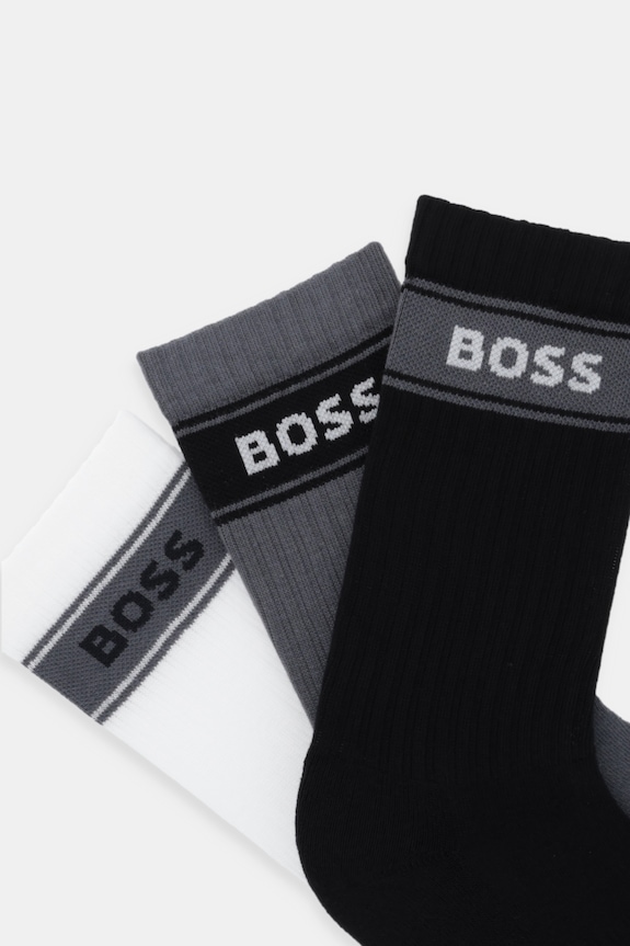 BOSS șosete 3-pack 3P QS Rib Stripe CC 50543637 negru AW25