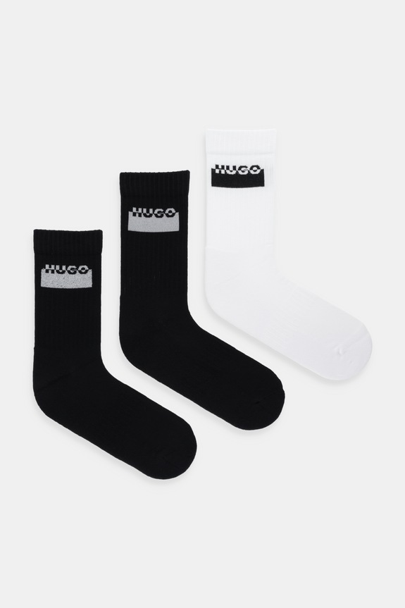 Ponožky HUGO 3-pak 3P QS METAL LOGO CC dlhé ponožky čierna 50546354