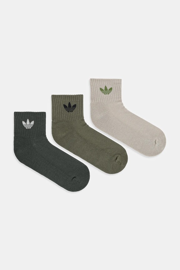 Čarape adidas Originals 3-pack visoke čarape zelena JV8594