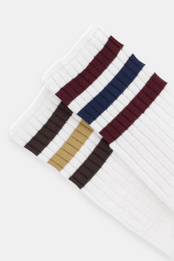Nogavice iz lanene mešanice adidas Originals 3-Stripes 2-pack JX5203 bela AW25
