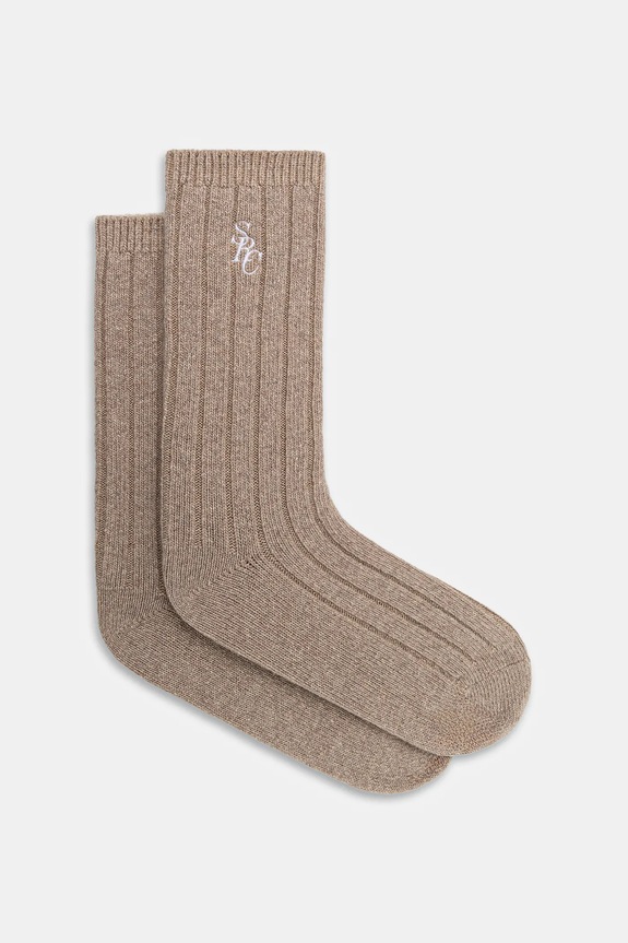 Sporty & Rich socks with wool SRC Cashmere melange beige AC07866302BE24
