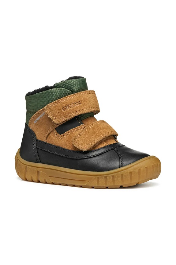 Παιδικές δερμάτινες χειμερινές μπότες Geox OMAR δέρμα σαμουά καφέ B462DC.04322.20.23
