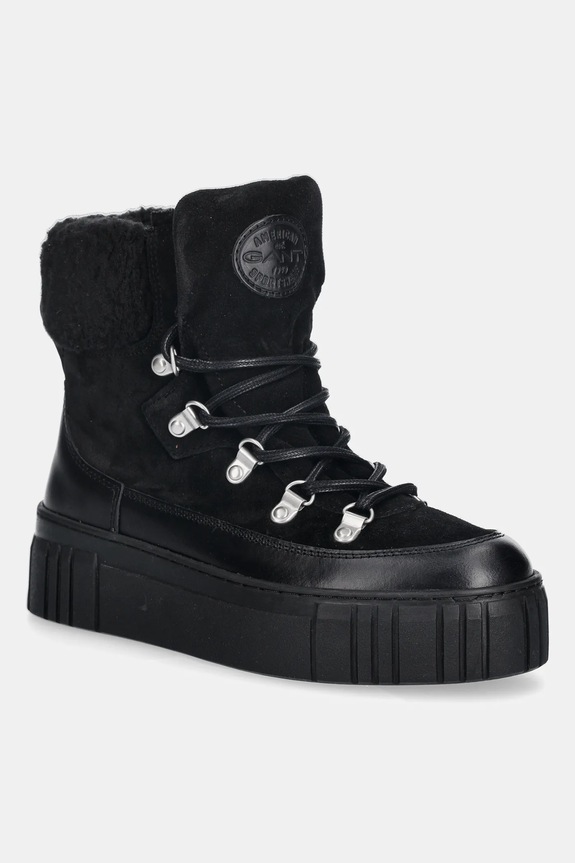 Kožené snehule Gant Snowmont semišová koža čierna 31543099
