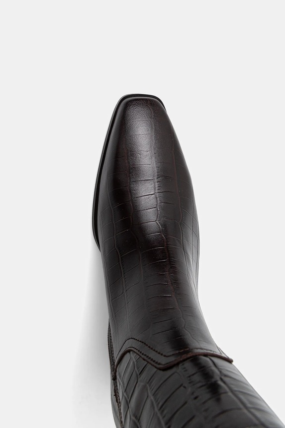 Gant ghete de piele Bassotte maro 31581075