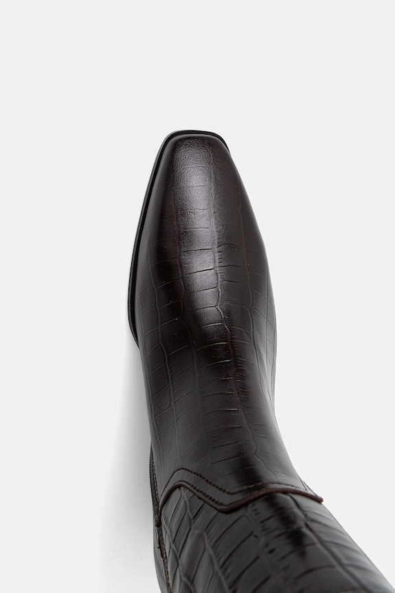 Gant ghete de piele Bassotte maro 31581075