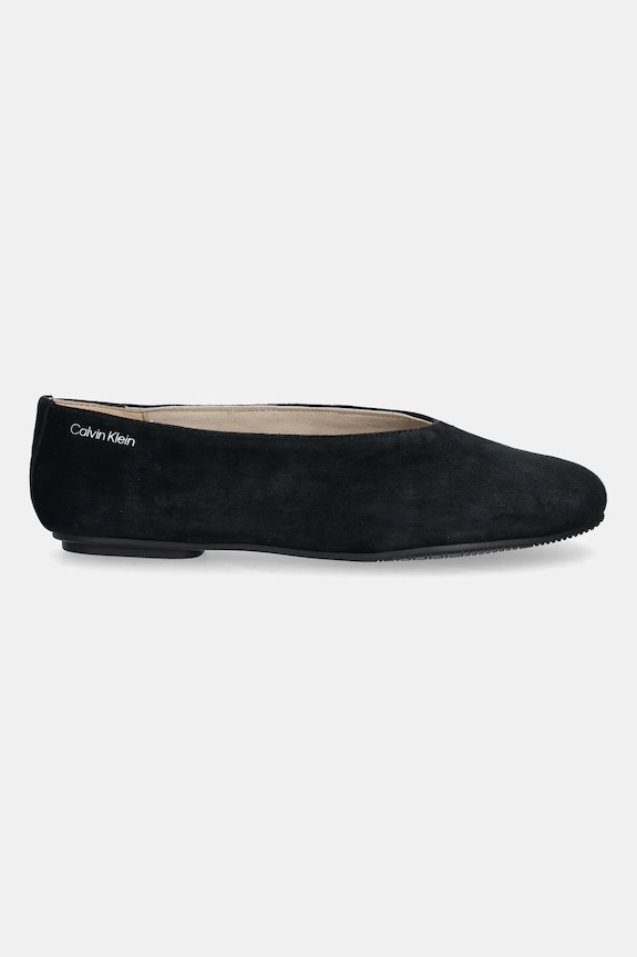 Μπαλαρίνες σουέτ Calvin Klein BALLERINA ROUND HW SUE HW0HW02565 μαύρο AW25