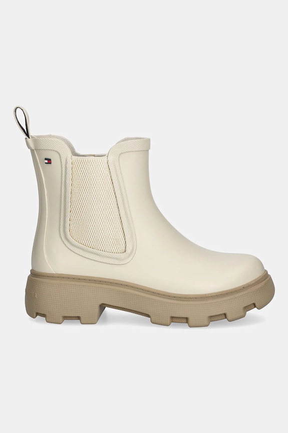 Tommy Hilfiger cizme RUBBER FLAG CLEATED RAINBOOT FW0FW08637 bej AW25