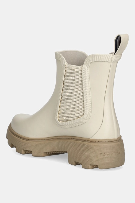 Încălțăminte Tommy Hilfiger cizme RUBBER FLAG CLEATED RAINBOOT FW0FW08637 bej