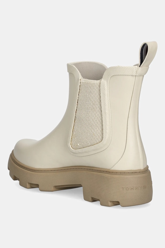 Încălțăminte Tommy Hilfiger cizme RUBBER FLAG CLEATED RAINBOOT FW0FW08637 bej