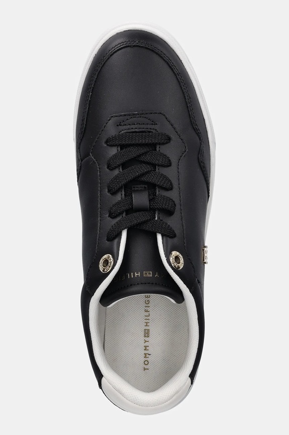 Kožené tenisky Tommy Hilfiger ESSENTIAL ELEVATED COURT SNEAKER černá FW0FW08680