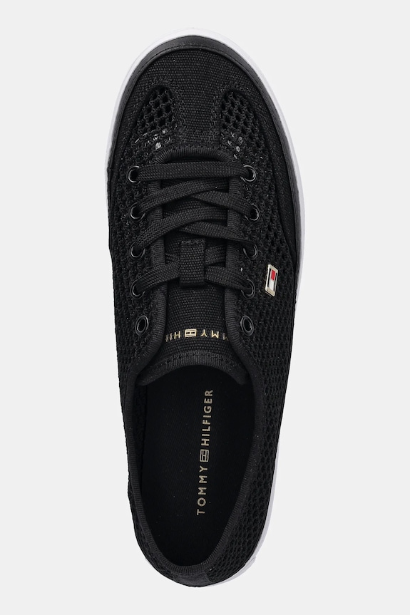 Tommy Hilfiger sportcipő TH OPEN MESH VULC SNEAKER fekete FW0FW08684