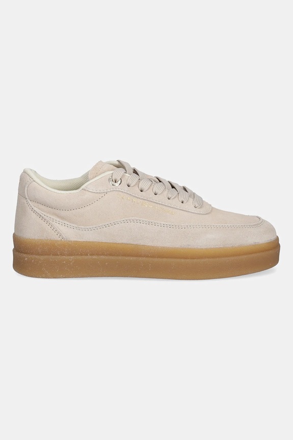 Tommy Hilfiger sneakers din piele întoarsă MODERN COURT SNEAKER SUEDE FW0FW08686 bej AW25