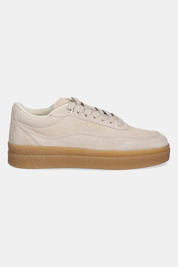 Tommy Hilfiger sneakers din piele întoarsă MODERN COURT SNEAKER SUEDE FW0FW08686 bej AW25