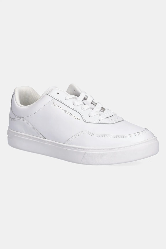 Δερμάτινα sneakers Tommy Hilfiger CASUAL CUPSOLE SNEAKER φλατ λευκό FW0FW08689