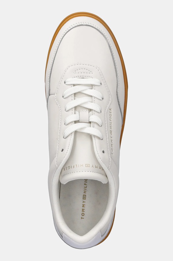Kožené tenisky Tommy Hilfiger CASUAL CUPSOLE SNEAKER béžová FW0FW08689