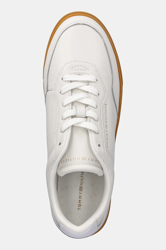 Kožené tenisky Tommy Hilfiger CASUAL CUPSOLE SNEAKER béžová FW0FW08689