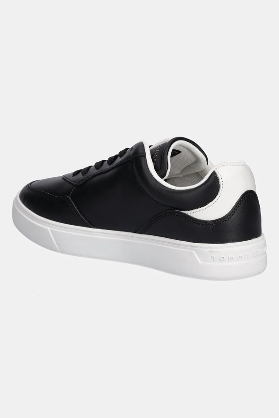 Παπούτσια Δερμάτινα sneakers Tommy Hilfiger CASUAL CUPSOLE SNEAKER FW0FW08689 μαύρο
