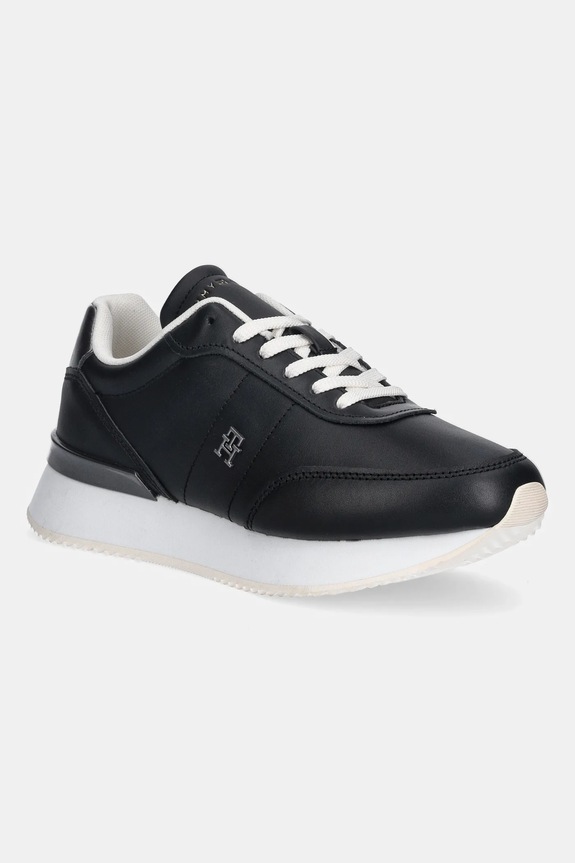 Tommy Hilfiger sneakers in pelle CHIC FASHION RUNNER flat nero FW0FW08695