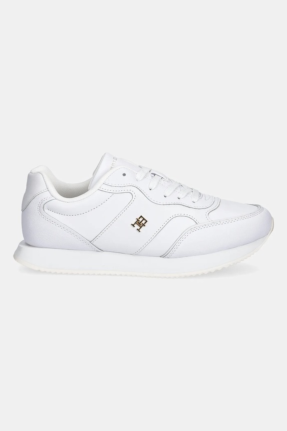 Δερμάτινα sneakers Tommy Hilfiger LEATHER RUNNER FW0FW08696 λευκό AW25