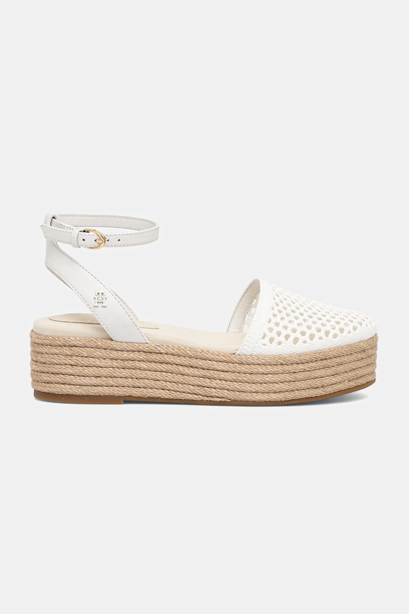 Tommy Hilfiger espadryle KNIT MESH ESPADRILLE PLATFORM FW0FW08743 biały AW25