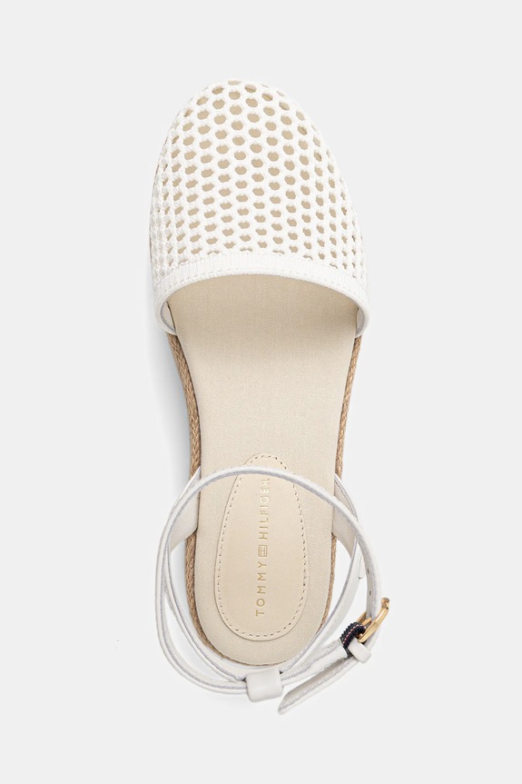 Tommy Hilfiger espadryle KNIT MESH ESPADRILLE PLATFORM biały FW0FW08743