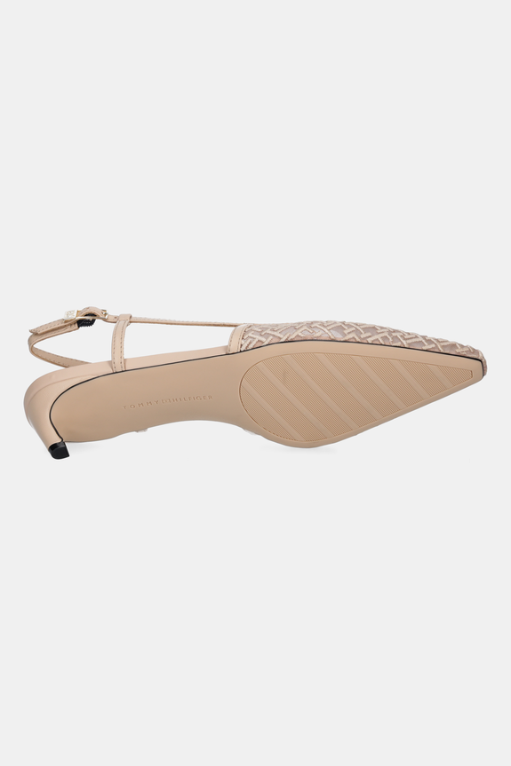 Γόβες Tommy Hilfiger MONO SQUARED TOE KITTEN SLINGB FW0FW08746 μπεζ
