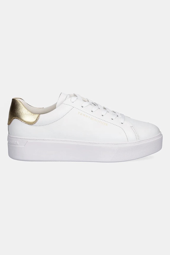 Tommy Hilfiger sneakersy skórzane ESSENTIAL PLATFORM COURT SNEAKER FW0FW08756 biały AW25