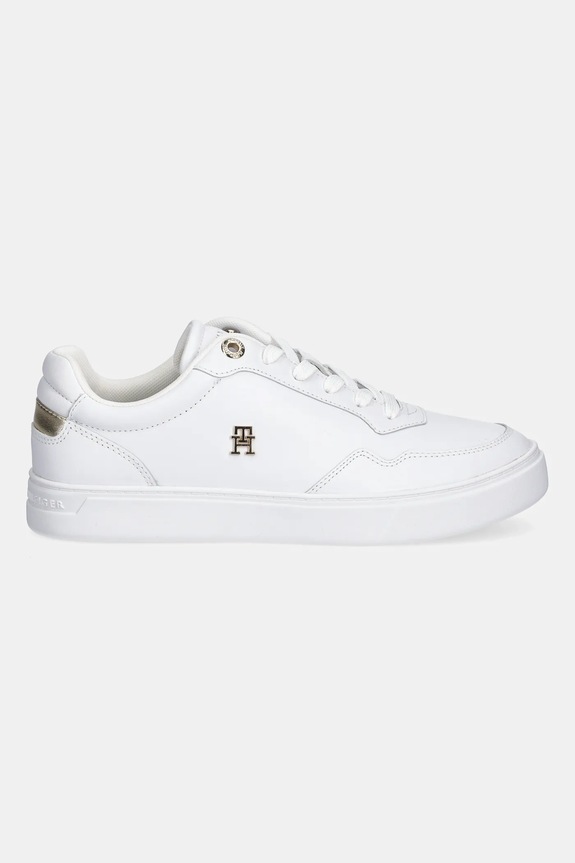 Δερμάτινα sneakers Tommy Hilfiger ESSENTIAL ELEVATED COURT SNEAKER FW0FW08758 λευκό AW25
