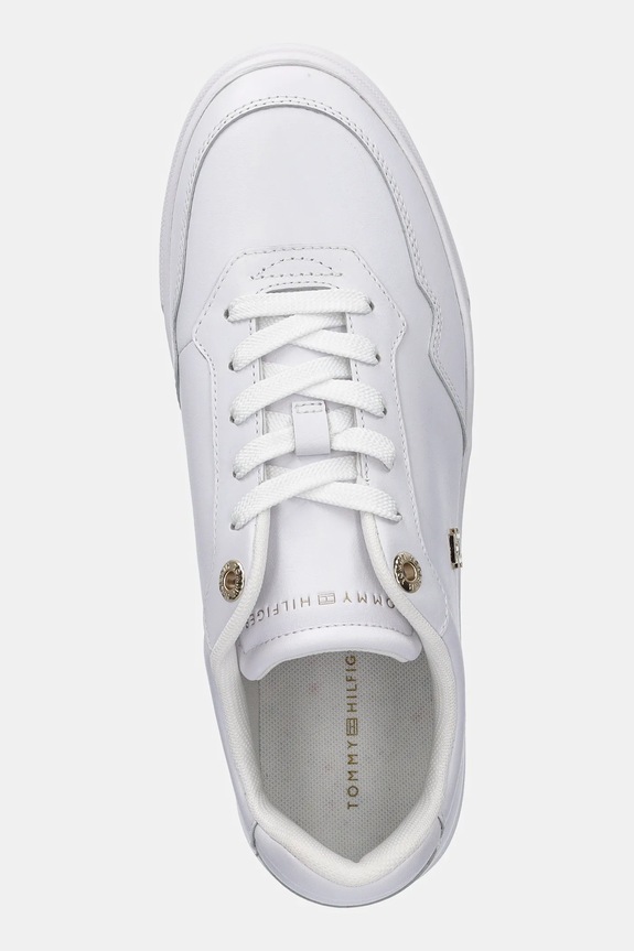 Δερμάτινα sneakers Tommy Hilfiger ESSENTIAL ELEVATED COURT SNEAKER λευκό FW0FW08758