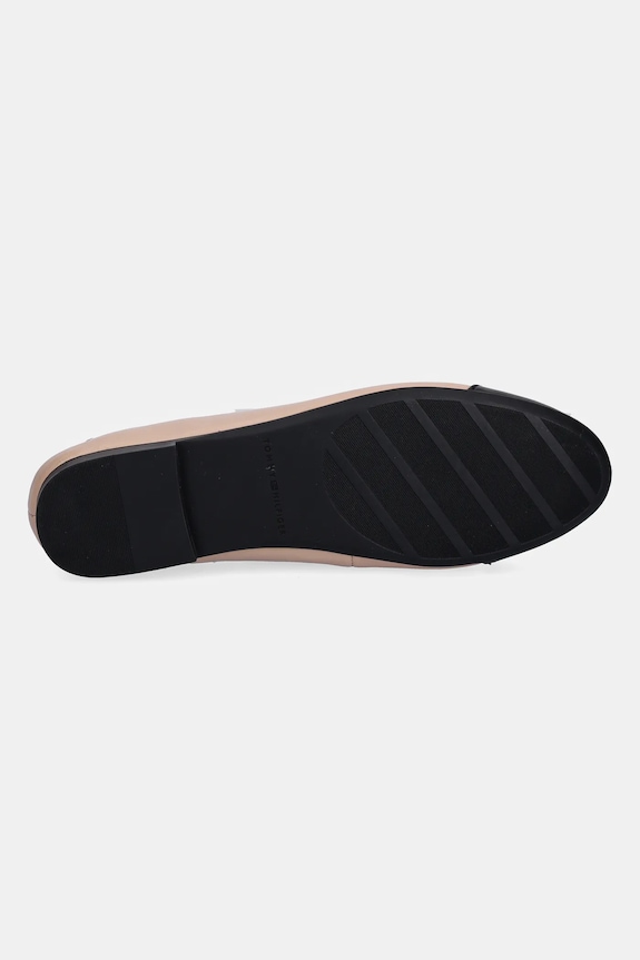 Tommy Hilfiger baleriny skórzane TOE CAP LEATHER BALLERINA FW0FW08759 beżowy