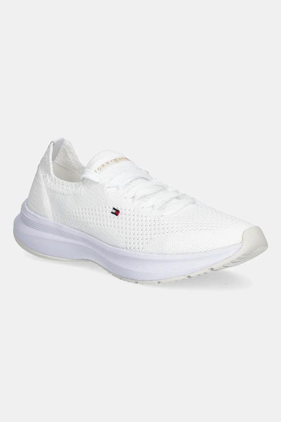 Sneakers Tommy Hilfiger TH KNIT RUNNER φλατ λευκό FW0FW08813