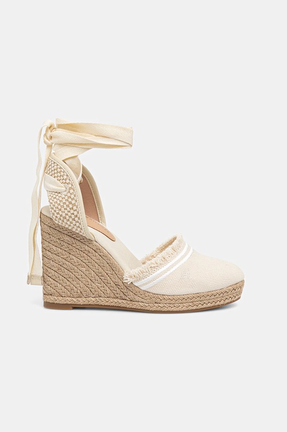 Еспадрили Tommy Hilfiger FRINGE CANVAS HIGH WEDGE FW0FW08878 бежов AW25
