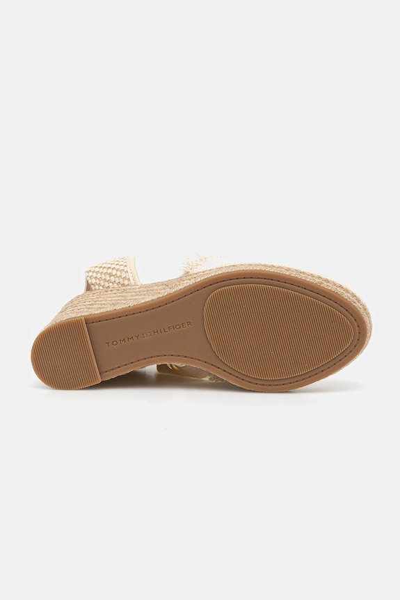 Εσπαντρίγιες Tommy Hilfiger FRINGE CANVAS HIGH WEDGE μπεζ FW0FW08878