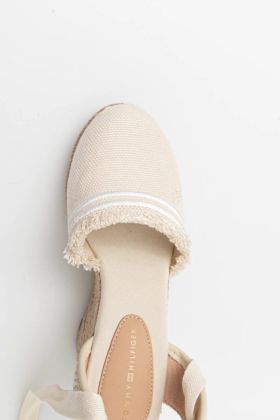 Εσπαντρίγιες Tommy Hilfiger FRINGE CANVAS HIGH WEDGE FW0FW08878 μπεζ