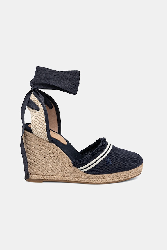 Espadrilky Tommy Hilfiger FRINGE CANVAS HIGH WEDGE FW0FW08878 tmavomodrá AW25