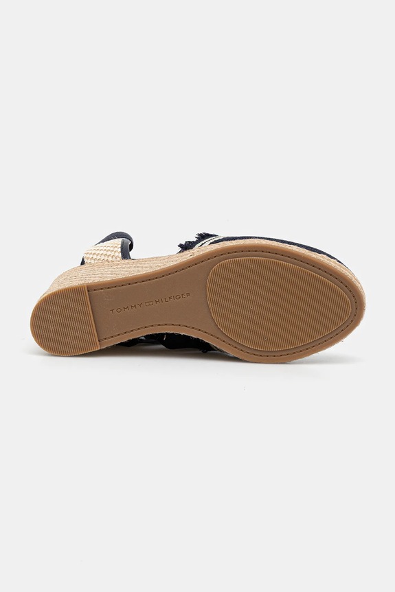 Espadrilky Tommy Hilfiger FRINGE CANVAS HIGH WEDGE FW0FW08878 tmavomodrá