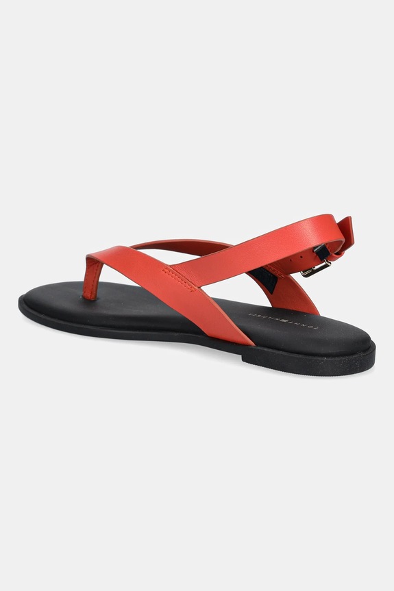 Cipők Tommy Hilfiger bőr szandál COLOR BLOCK THONG FLAT SANDAL FW0FW08883 piros