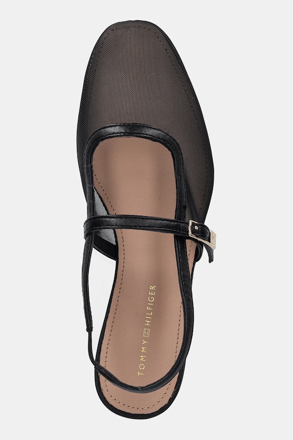 Tommy Hilfiger balerina MESH ROUND HEEL BALLERINA fekete FW0FW08962