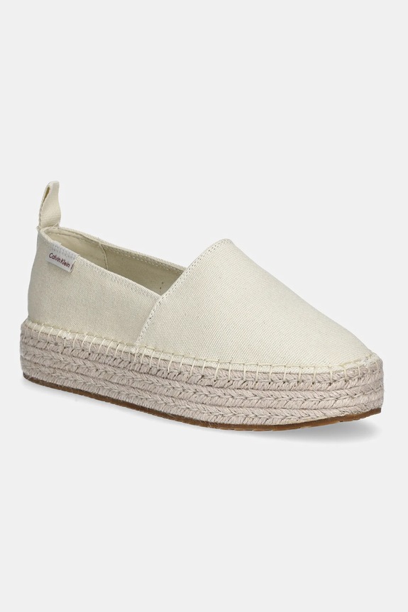 Calvin Klein Jeans espadryle PLATFORM ESPADRILLE ML CS platforma beżowy YW0YW01871